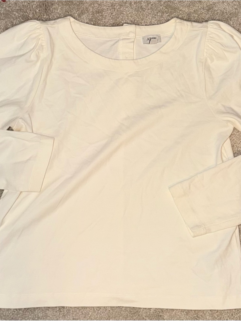 J. Crew Cream Puff-Sleeve Long Sleeve Tee